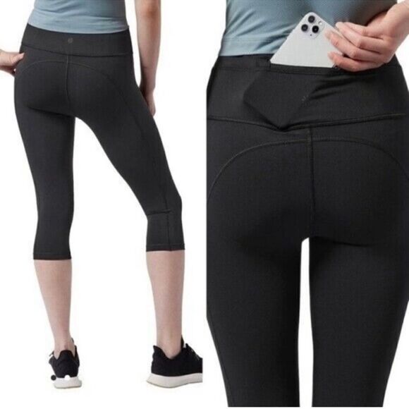 Athleta Accelerate Crop Black Leggings M - Picture 1 of 6